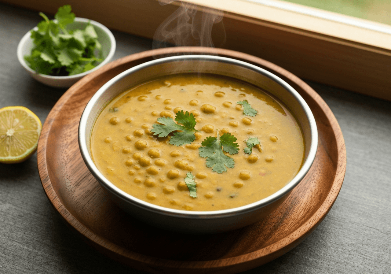 Finished Chana Dal plated for serving