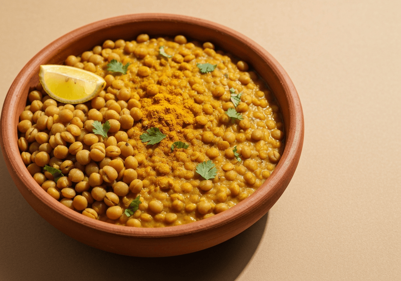 Finished Dal Fry plated for serving