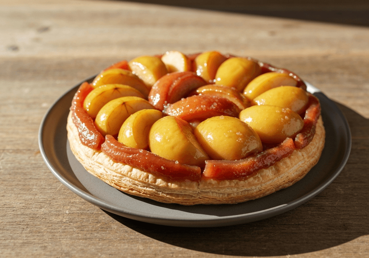 Finished Tarte Tatin plated for serving