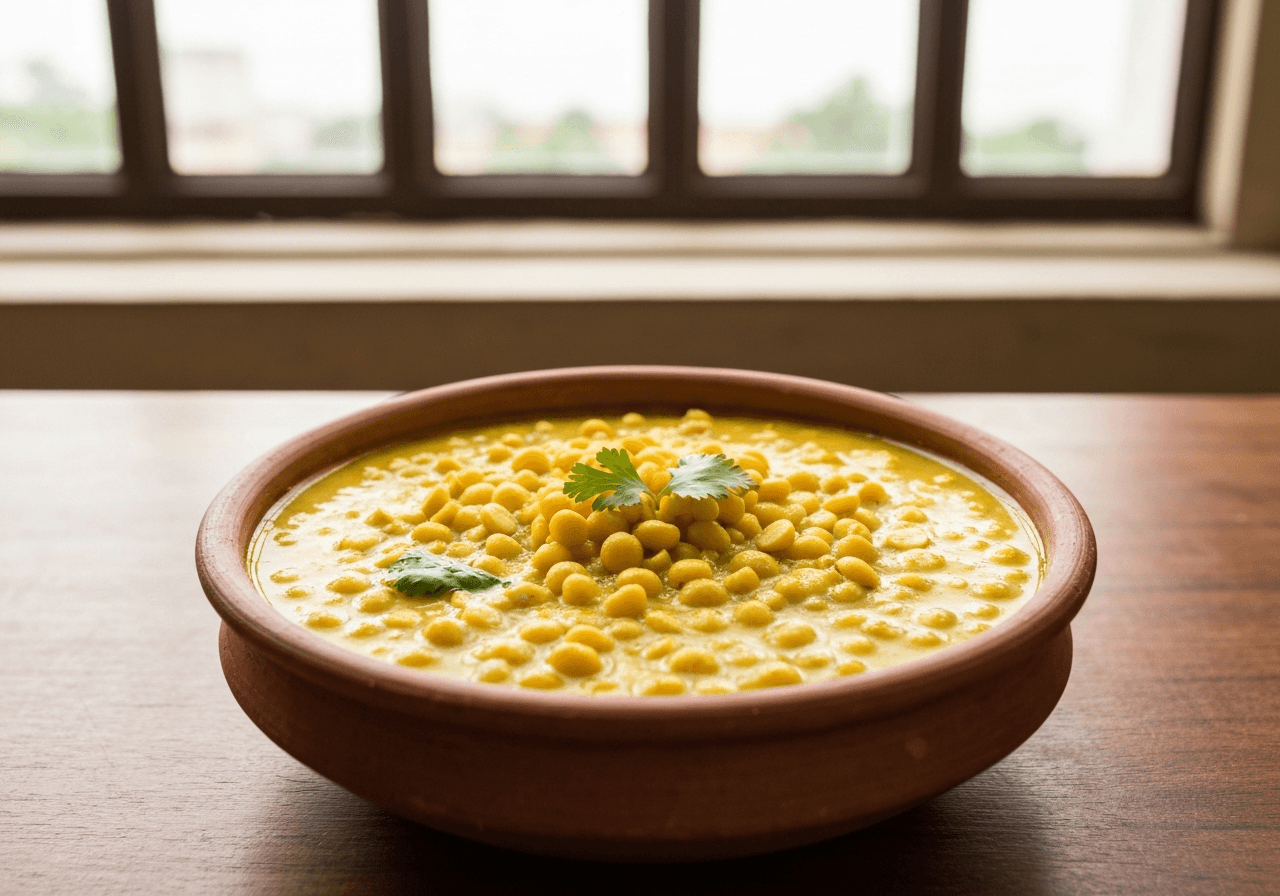 Finished The Best Yellow Dal plated for serving